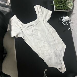 Cream ribbed bodysuit